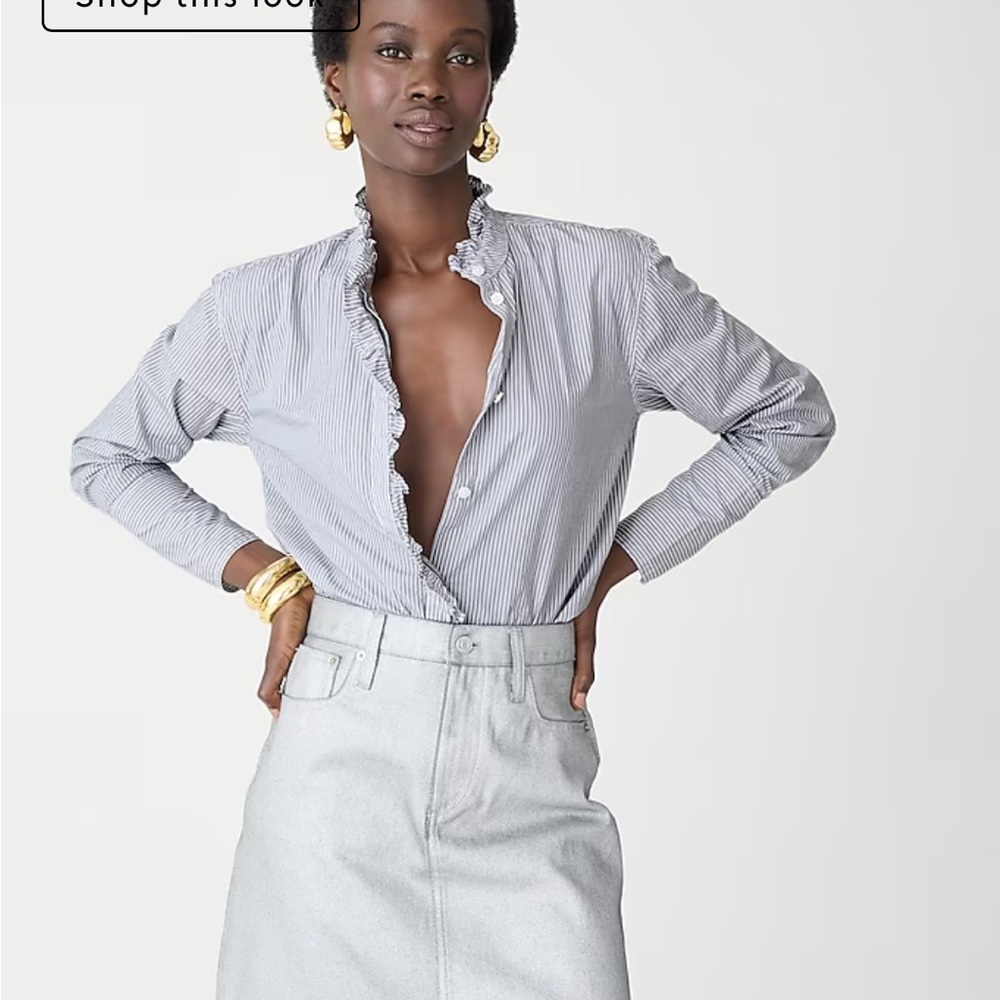 NWT J. Crew Ruffle-trim garçon shirt in stripe